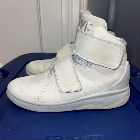 NIKE 840106-010 YOUTH UNISEX SHOES SNEAKERS OFF WHITE LIGHT GRAY LEATHER SZ 4Y - Picture 5 of 8